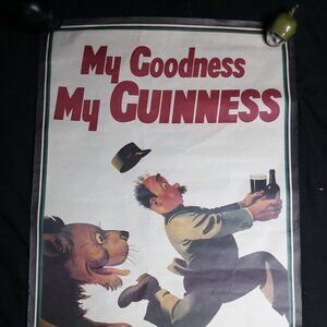 Vintage My Goodness My Guinness Museum Print Lithography 20x30